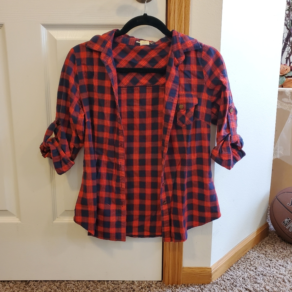 Red and blue plaid shirt